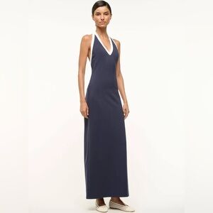 STAUD Navy and White Maxi Dress